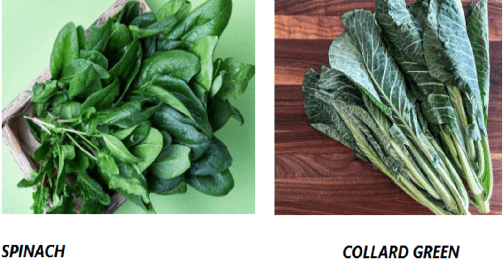 Spinach vs Collard greens