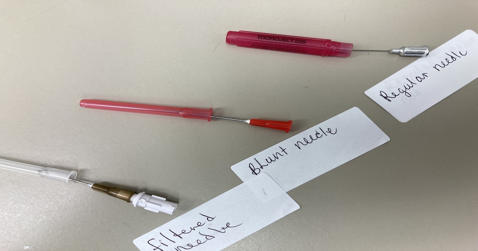 Filtered Needle vs Blunt Needle vs Regular Needle