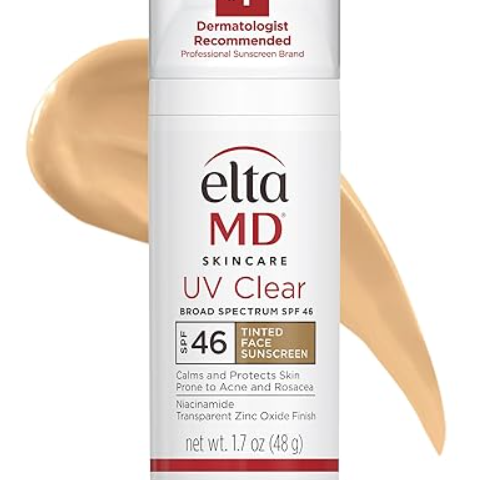 SPF tinted sunscreen smear